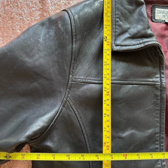 Charles Klein  Men's  L Black Genuine Soft  Leather Blazer Zip Front Jacket Coat - Picture 8 of 11